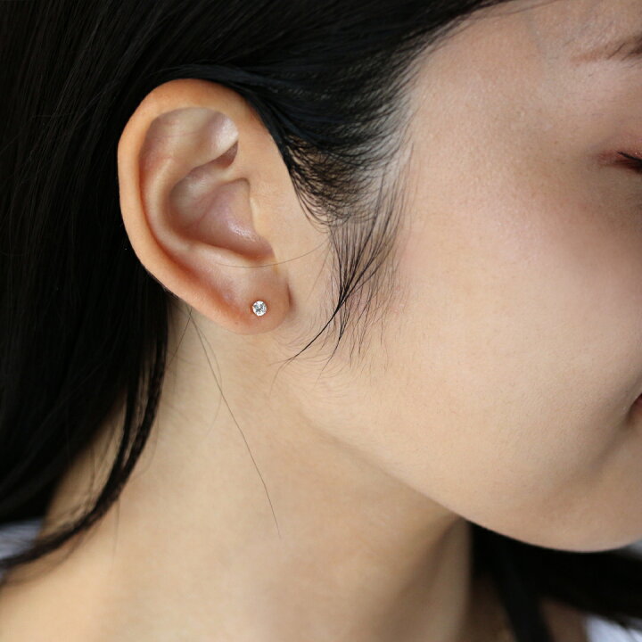 楽天市場】K18 K10 天然 ダイヤモンド 計0.20ct 一粒ピアス ※在庫あり 
