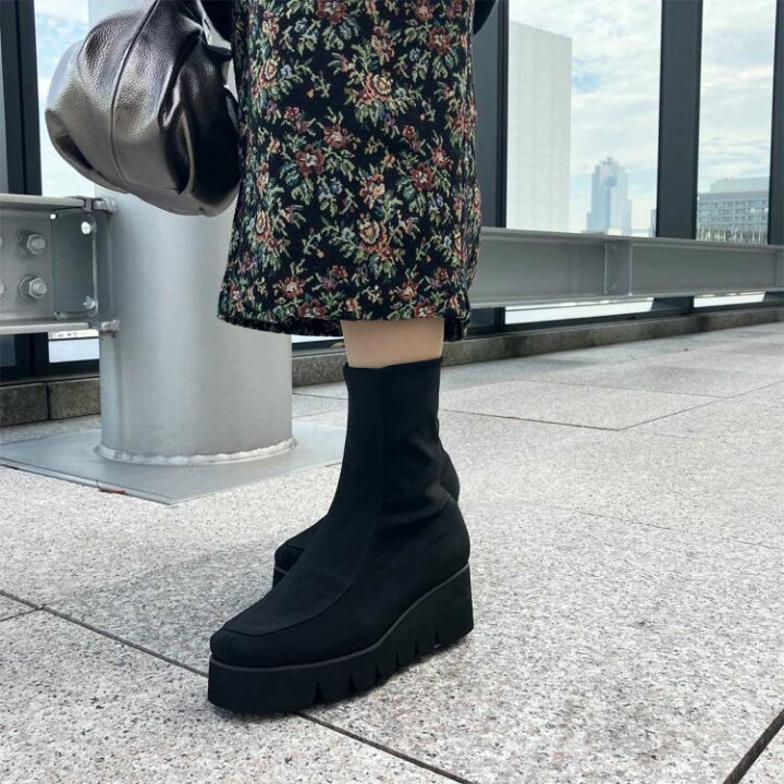 楽天市場】ブーツ ウェッジ 厚底 ストレッチ 撥水 軽量 ショートブーツ  