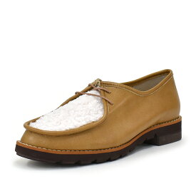 ローヒール フラットシューズ チロリアン ボア 歩きやすい 日本製 幅広 甲深 らくちん 銀座ワシントン