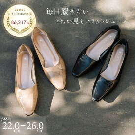 【あす楽】 フラットシューズ パンプス 歩きやすい ローヒール 柔らかい らくちん 通勤 大きいサイズ S M L LL XL 銀座ワシントン WASH ウォッシュ [398-4230-10]