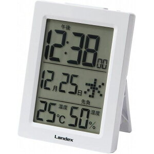 【最大2000円OFFクーポン27日(月)09:59迄】LANDEX ランデックス 目覚まし時計 スリムデジット 置き掛け兼用 YT5285WH