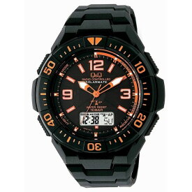 Q&Q キューアンドキュー 腕時計 ウォッチ 電波ソーラー腕時計 SOLARMATE (ソーラーメイト) オレンジ×ブラック MD06-315 メンズ
