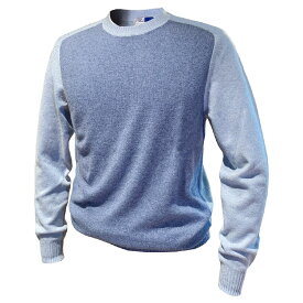 FEDEL (フェデーリ)カシミヤニットセーター ブルー メンズ ブランド クルーネック 長袖 大きいサイズ