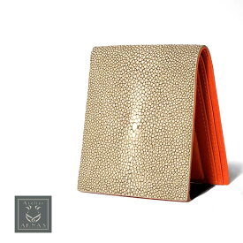 Atelier AKNAS（アトリエアクナス）財布 二つ折り財布 折り財布 エイ革 スティングレイ ガルーシャ エキゾチックレザー おしゃれ 高級 フランス タイ製