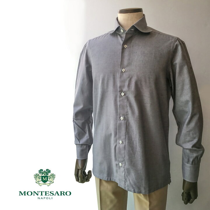 楽天市場 Montesaro モンテサーロ ワイドカラーコットンフランネルシャツ カジャアルシャツ ブランド メンズ シャツ カジュアル フラノ イタリア おしゃれ 銀座 Hiko