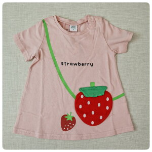 【2025サマーSALE!30%OFF】【半袖Tシャツ】チークルーム #450153 いちごゆるTシャツ 2025春夏 90cm 100cm 110cm 120cm 男の子 女の子 ベビー 夏物 誕生日 誕生日祝い 誕生日プレゼント 知育服 知育Tシャツ