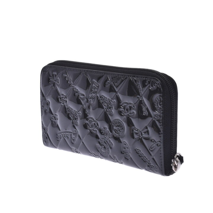 楽天市場】CHANEL シャネル アイコン ラウンドファスナー長財布 黒  