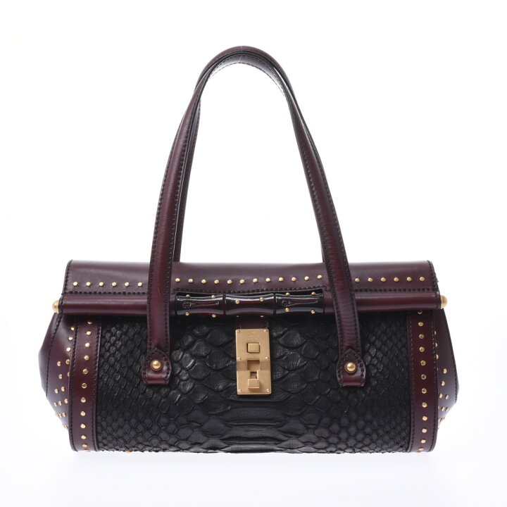 楽天市場】GUCCI グッチ 黒/ボルドー 114993 レディース パイソン 