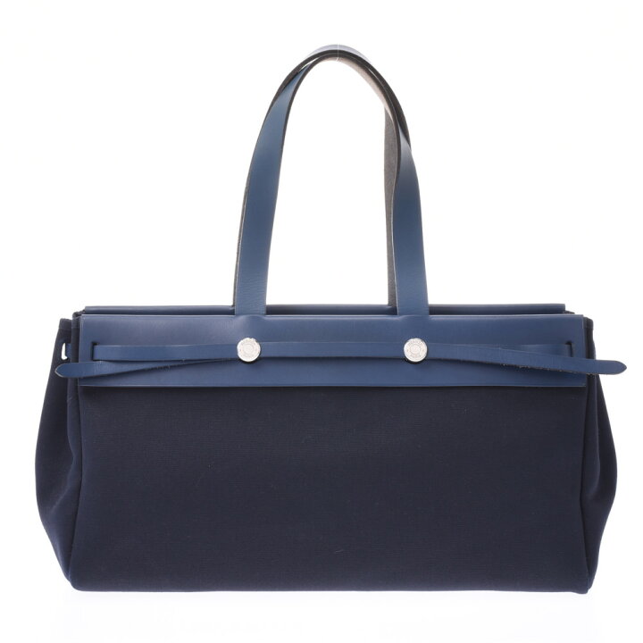 HERMES エルメス エールバッグ カバス 紺 □F刻印(2002年頃) ユニ  