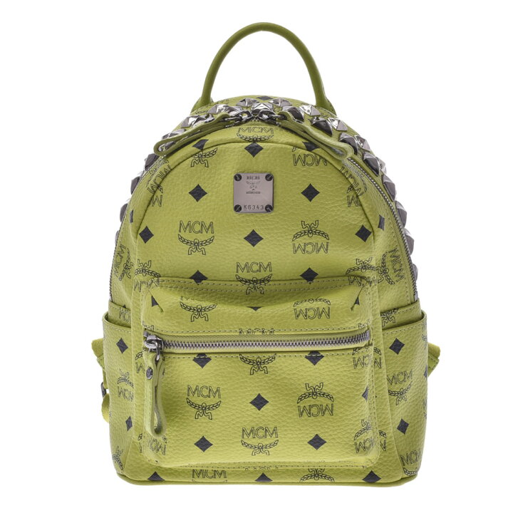 楽天市場】MCM エムシーエム バックパックミニ スタッズ 黄緑/シルバー  