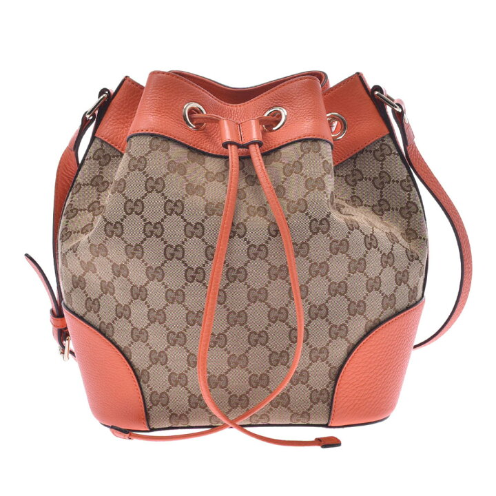 楽天市場】GUCCI グッチ 巾着ショルダーバッグ ベージュ/オレンジ  