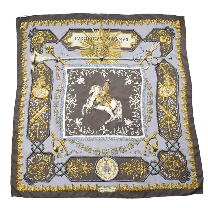 楽天市場】HERMES エルメス カレ90 LVDOVICVS MAGNVS / 白い馬に跨った  