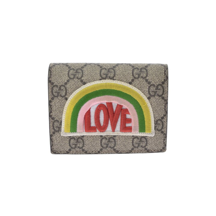 楽天市場】GUCCI グッチ コンパクトウォレット レインボー ベージュ/赤 