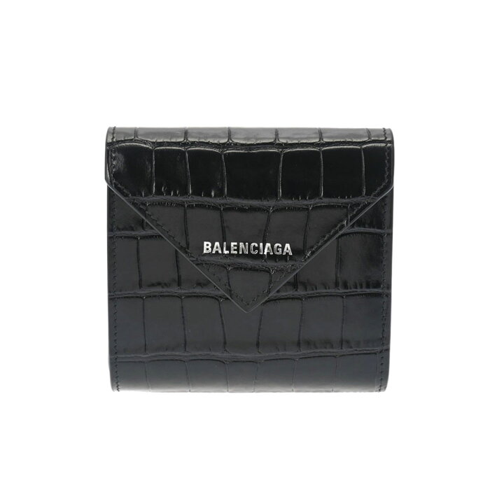 楽天市場】BALENCIAGA バレンシアガ ペーパー コンパクトウォレット 黒 