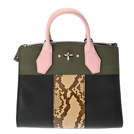 【ポイント3倍★25日限定】【最大2万円OFFクーポン★24日20:00～】LOUIS VUITTON ルイヴィトン シティスティーマー PM 2WAY ピンク/カーキ/黒 レディース トリヨンレザー パイソン ハンドバッグ Aランク 中古 銀蔵