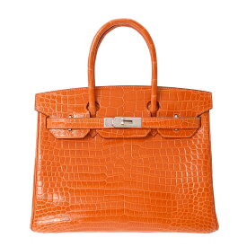 【ポイント3倍★30日限定】【ローン24回払い無金利】HERMES エルメス バーキン 30 オレンジ パラジウム金具 □L刻印(2008年頃) レディース ポロサスリセ ハンドバッグ Aランク 中古 銀蔵