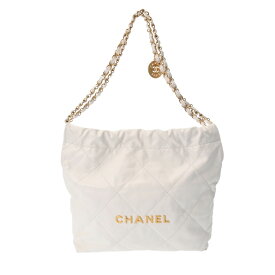 【最大15,000円OFFクーポン】【ローン24回払い無金利】CHANEL シャネル シャネル 22 スモールハンドバッグ 白 ゴールド金具 AS3260 レディース シャイニーカーフ ハンドバッグ Aランク 中古 銀蔵