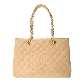 【最大15,000円OFFクーポン】CHANEL シャネル GST グランドショッピングトート ベージュ ゴールド金具 A50995 レディース キャビアスキン トートバッグ Bランク 中古 銀蔵