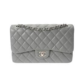 【ポイント2倍★4日～】【最大2万円OFFクーポン★11日まで】【ローン24回払い無金利】CHANEL シャネル マトラッセ Wフラップ チェーンショルダー 30cm グレー シルバー金具 A58600 レディース キャビアスキン ショルダーバッグ Aランク 中古 銀蔵