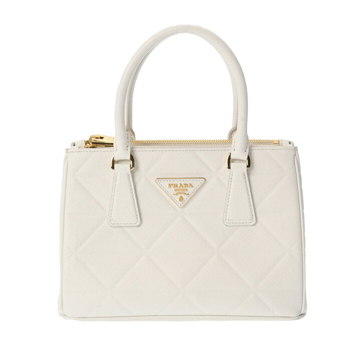 楽天市場】PRADA プラダ ガレリア スモール 白 ゴールド金具 1BA896 