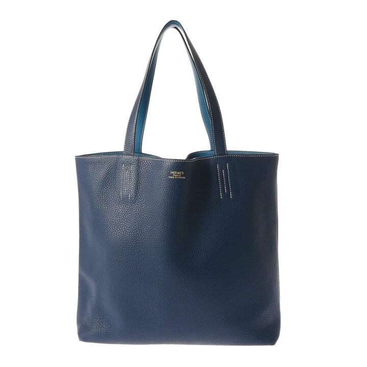 楽天市場】HERMES エルメス ドゥブルセンス 45 リバーシブル ブルー 