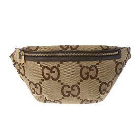 GUCCI グッチ ベルトバッグ ジャンボGG ベージュ 696031 メンズ キャンバス レザー ウエストバッグ Aランク 中古 銀蔵