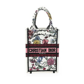 CHRISTIAN DIOR クリスチャンディオール ブックトート ミニ フォンバッグ 白/マルチ S5555JEMFM933 レディース ジャガード ハンドバッグ Aランク 中古 銀蔵