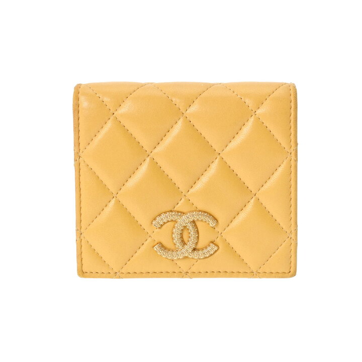 楽天市場】CHANEL シャネル マトラッセ コンパクトウォレット 黄色 