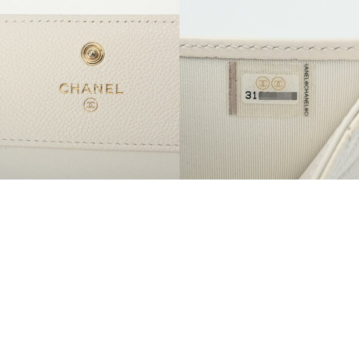 楽天市場】CHANEL シャネル ボーイシャネル コンパクトウォレット 白  