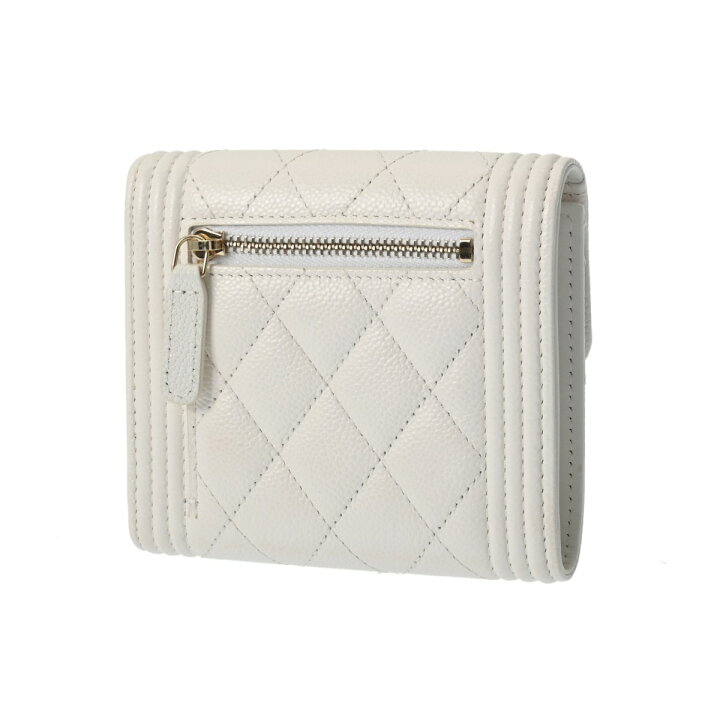 楽天市場】CHANEL シャネル ボーイシャネル コンパクトウォレット 白  