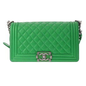 【〜8/11 最大5万円クーポン】CHANEL シャネル ボーイシャネル チェーンショルダー 25cm グリーン A67086 レディース ラムスキン ショルダーバッグ Aランク 中古【ローン24回払い無金利】 銀蔵