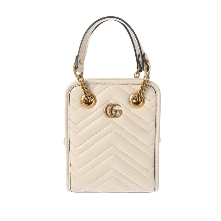 楽天市場】GUCCI グッチ GGマーモント 2WAYショルダー ホワイト 