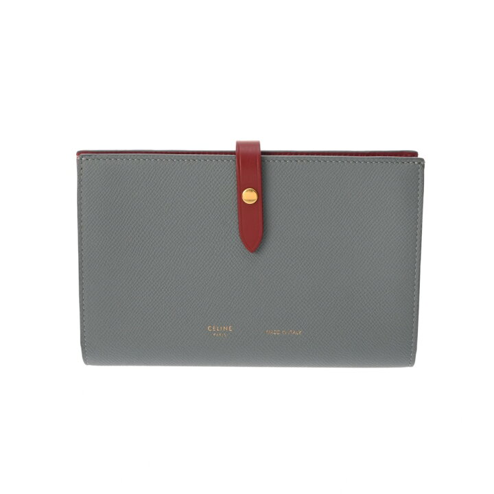セリーヌ ラージ ストラップウォレット 長財布 バイカラー ピンク  