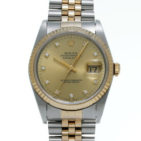 ロレックス デイトジャスト 10Pダイヤ 16233G L番(1989年頃製造) シャンパン/ダイヤモンド メンズ 腕時計 自動巻き 中古 銀蔵