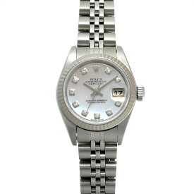 ロレックス デイトジャスト 10Pダイヤ 79174NG F番(2004年頃製造) ピンクシェル/ダイヤモンド レディース 腕時計 自動巻き 中古 銀蔵