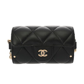 【〜2/10 最大5万円クーポン】CHANEL シャネル マトラッセ ミニ チェーンポーチ ブラック レディース ラムスキン ポーチ Aランク 中古 銀蔵