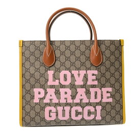 GUCCI グッチ GGスプリーム 2WAYトート ベージュ/イエロー 680956 ユニセックス レザー ハンドバッグ Aランク 中古 銀蔵