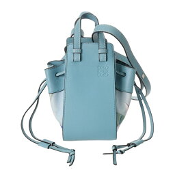 【〜3/11 最大5万円クーポン】LOEWE ロエベ ハンモック ドローストリング バッグミニ フラワー柄 ブルー 328.72.V07 レディース レザー キャンバス ショルダーバッグ ABランク 中古 銀蔵
