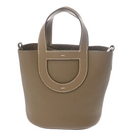 【〜3/11 最大5万円クーポン】HERMES エルメス インザループ 18 エトゥープ W刻印(2024年頃) レディース トリヨンクレマンス ヴォースイフト ハンドバッグ 未使用【ローン24回払い無金利】 銀蔵