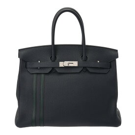 【〜3/11 最大5万円クーポン】HERMES エルメス バーキン 35 オフィサー ブルーニュイ/ヴェールシブレ シルバー金具 C刻印(2018年頃) ユニセックス トゴ ヴォースイフト ハンドバッグ ABランク 中古【ローン24回払い無金利】 銀蔵