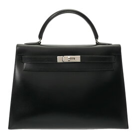 【〜3/11 最大5万円クーポン】HERMES エルメス ケリー 32 外縫い ブラック □B刻印(1998年頃) レディース ボックスカーフ 2WAYバッグ ABランク 中古【ローン24回払い無金利】 銀蔵