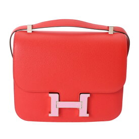 【〜3/11 最大5万円クーポン】HERMES エルメス コンスタンス3 24 ルージュクー D刻印(2019年頃) レディース ヴォーエプソン ショルダーバッグ Aランク 中古【ローン24回払い無金利】 銀蔵
