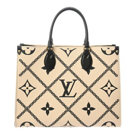 【〜3/11 最大5万円クーポン】LOUIS VUITTON ルイヴィトン モノグラムアンプラント オンザゴー MM クレーム/ブラック M46016 レディース レザー ハンドバッグ 未使用 銀蔵