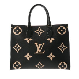 LOUIS VUITTON ルイヴィトン モノグラムアンプラント オンザゴー MM ブラック/ベージュ M45495 レディース レザー ハンドバッグ Aランク 中古 銀蔵