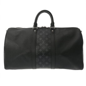 LOUIS VUITTON ルイヴィトン モノグラムエクリプス キーポル バンドリエール 50 ブラック M53763 ユニセックス モノグラムキャンバス タイガ ボストンバッグ Aランク 中古 銀蔵