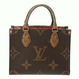 LOUIS VUITTON ルイヴィトン モノグラムリバース オンザゴー PM ブラウン M46373 レディース モノグラムキャンバス ハンドバッグ Aランク 中古 銀蔵