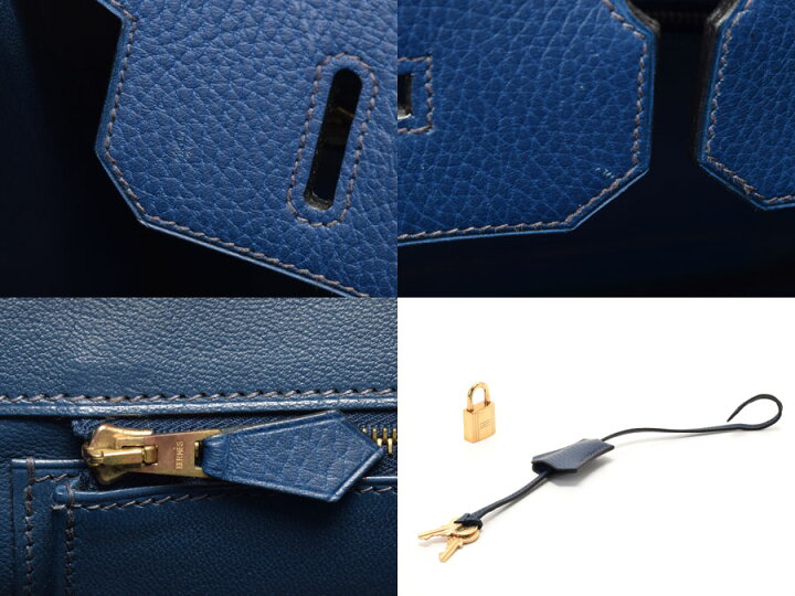 楽天市場】エルメス・HERMES バーキン35 アルデンヌ ブルーロイ G金具  