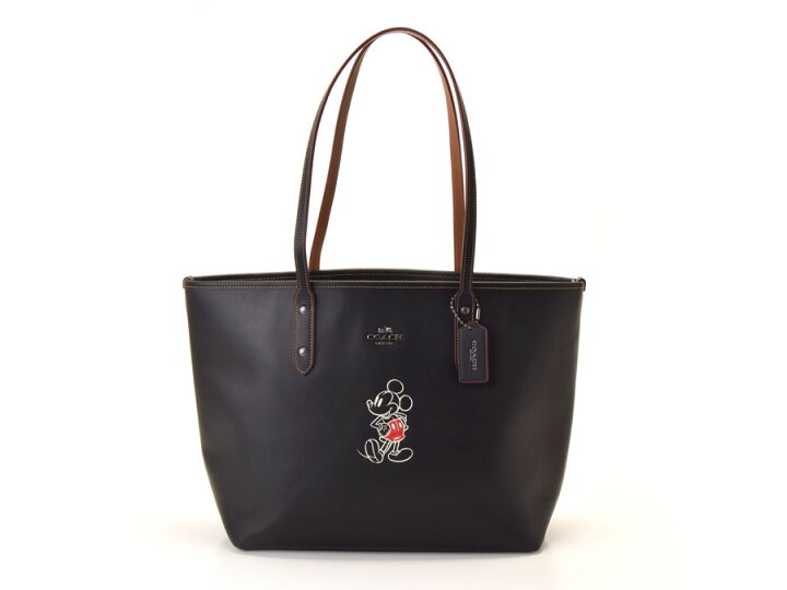 楽天市場】中古 コーチ トートバッグ 黒 レザー Disneyコラボ 限定 