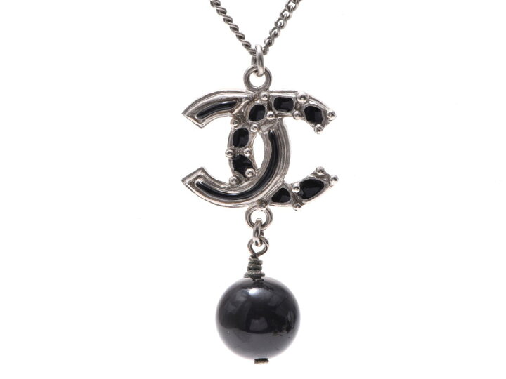 楽天市場】シャネル・CHANEL ロゴネックレス 黒 12年モデル【中古 