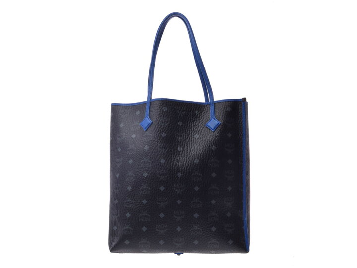 楽天市場】中古 MCM トートバッグ PVCレザー 黒 青 ギャラ ポーチ付 